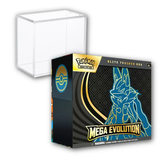 Pokemon TCG: Mega Evolution - Elite Trainer Box (Lucario) + Acrylic Display Case Bundle
