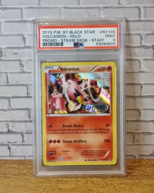2016 P.M. XY BLACK STAR : VOLCANION - HOLO : PROMO - STEAM SIEGE - STAFF : MINT 9